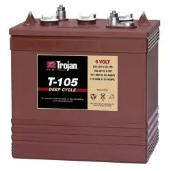 (Modelo antiguo) Trojan Motive T-105 6V 225Ah Batería de Plomo-Ácido Inundada de Ciclo Profundo