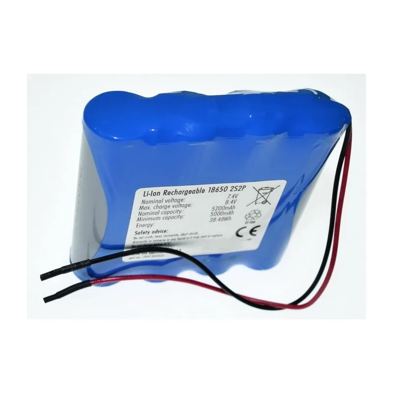 Ver más grande Pack Baterías Litio 18650 7.4V 5200mAh