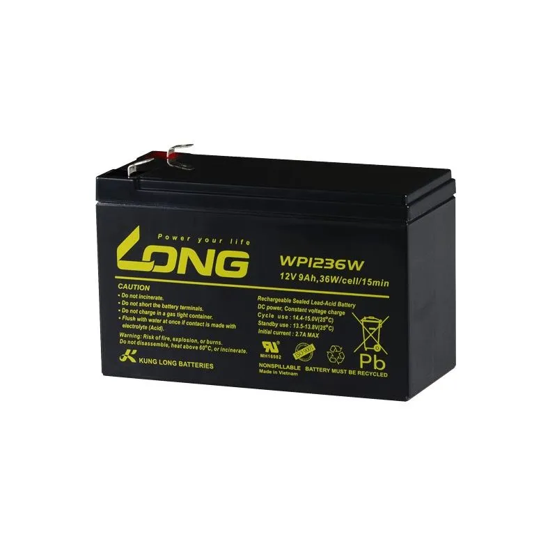 Batería de Plomo-Ácido AGM 12V 9Ah LONG WP1236W