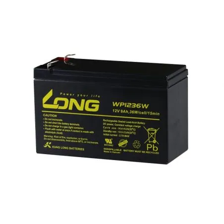 Batería de Plomo-Ácido AGM 12V 9Ah LONG WP1236W