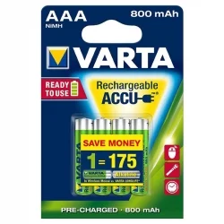 Pilas Recargables Varta AAA 800mah