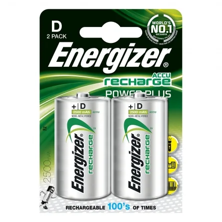 Pilas Recargables Energizer D 2500 mAh