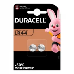 Pilas de Botón Alcalinas Duracell LR44 (2 Unidades)