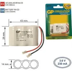 Batería Teléfono inalambrico T107 3.6V 300mAh