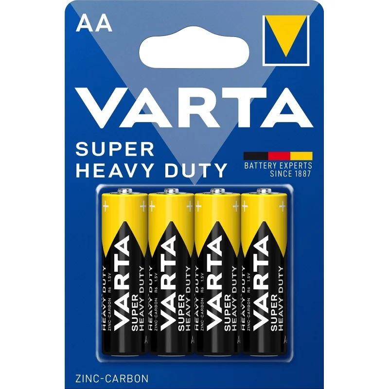 Pilas Zinc-Carbono Varta AA Super Heavy Duty (4 Unidades)