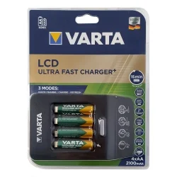 Cargador ultra rápido LCD Varta de pilas recargables AA, AAA Ni-Mh con 4 Pilas AA 2100mah