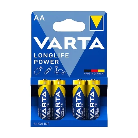 Pilas Alcalinas Varta AA Longlife Power (4 Unidades)