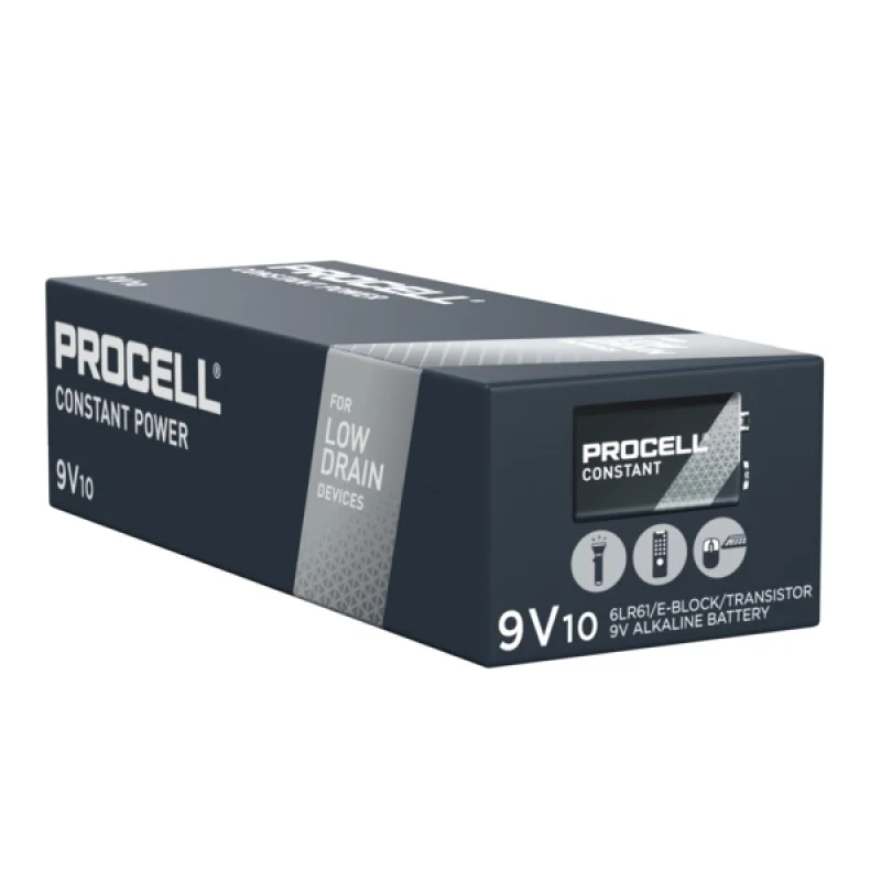 Pilas Alcalinas Procell 9V 6LR61 Constant Power (10 Unidades)