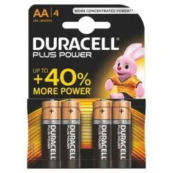 Pilas Alcalinas Duracell AA LR6 MN1500 Plus Power (4 Unidades)