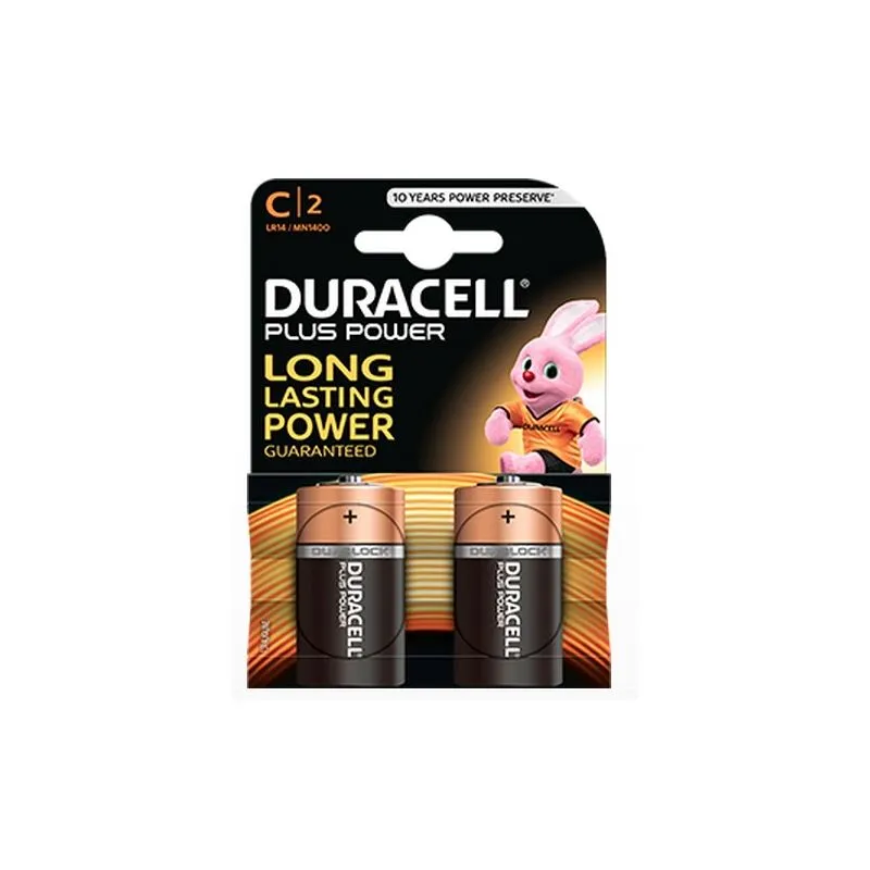 Pilas Alcalinas Duracell C LR14 MN1400 Plus Power (2 Unidades)