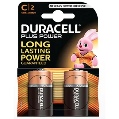 Pilas Alcalinas Duracell C LR14 MN1400 Plus Power (2 Unidades)